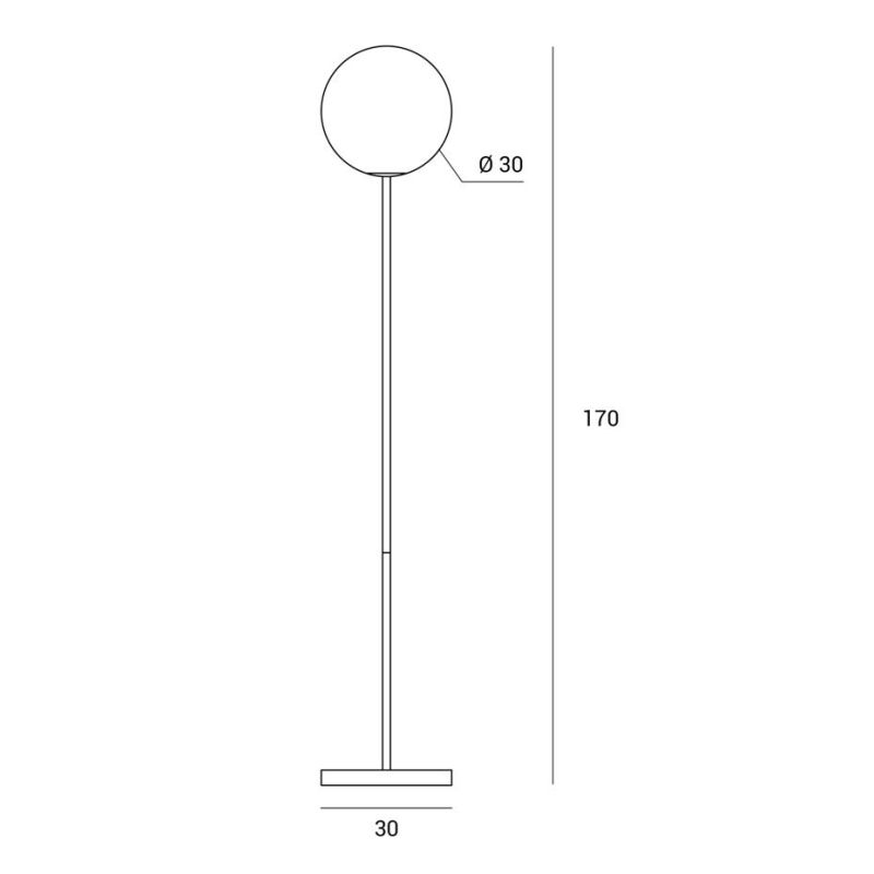 JUGEN PIANTANA MODERNA ORO CON SFERA IN VETRO BIANCO LATTE MODERNA LAMPADINA E27