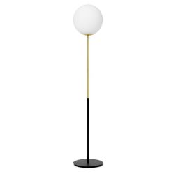 JUGEN PIANTANA MODERNA ORO CON SFERA IN VETRO BIANCO LATTE MODERNA LAMPADINA E27 2