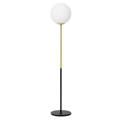 JUGEN PIANTANA MODERNA ORO CON SFERA IN VETRO BIANCO LATTE MODERNA LAMPADINA E27