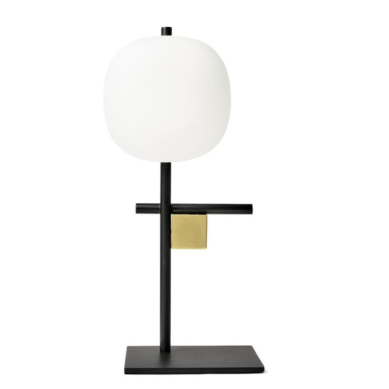 LINGOTTO LAMPADA DA TAVOLO NERA - ORO H38 CM CON DIFFUSORE IN VETRO DIMMERABILE LAMPADINA ATTACCO G9