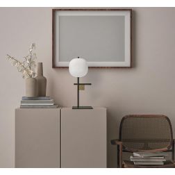 LINGOTTO LAMPADA DA TAVOLO NERA - ORO H38 CM CON DIFFUSORE IN VETRO DIMMERABILE LAMPADINA ATTACCO G9