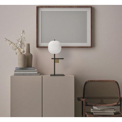 LINGOTTO LAMPADA DA TAVOLO NERA - ORO H38 CM CON DIFFUSORE IN VETRO DIMMERABILE LAMPADINA ATTACCO G9