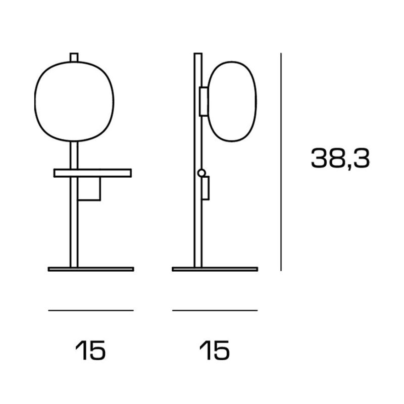 LINGOTTO LAMPADA DA TAVOLO NERA - ORO H38 CM CON DIFFUSORE IN VETRO DIMMERABILE LAMPADINA ATTACCO G9
