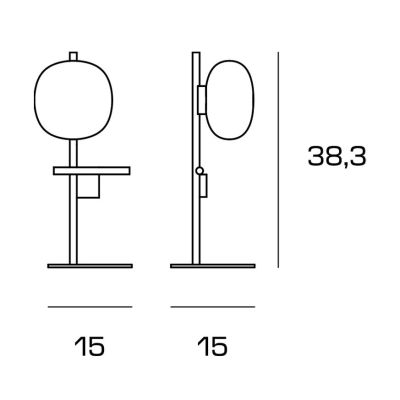 LINGOTTO LAMPADA DA TAVOLO NERA - ORO H38 CM CON DIFFUSORE IN VETRO DIMMERABILE LAMPADINA ATTACCO G9
