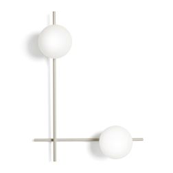 MIKADO APPLIQUE PLAFONIERA 2 LUCI ORIENTABILE NERA O CIPRIA DIFFUSORI IN VETRO LAMPADINE G9 2