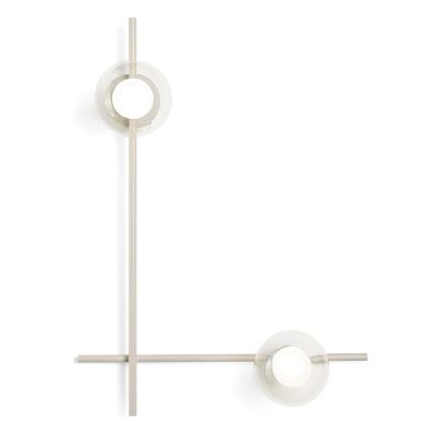 MIKADO APPLIQUE PLAFONIERA 2 LUCI ORIENTABILE NERA O CIPRIA DIFFUSORI IN VETRO LAMPADINE G9