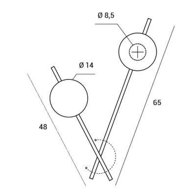 MIKADO APPLIQUE PLAFONIERA 2 LUCI ORIENTABILE NERA O CIPRIA DIFFUSORI IN VETRO LAMPADINE G9