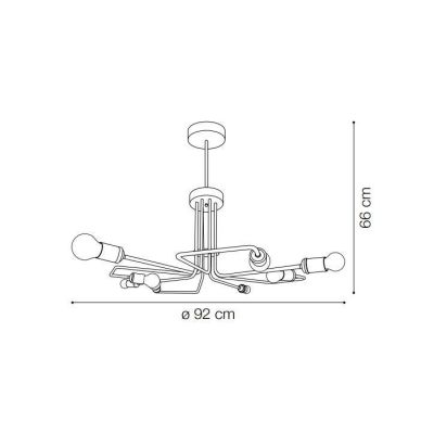 LAMPADARIO MODERNO CON 8 LUCI E CON BRACCI IN METALLO FINITURA OTTONE O NERA CRISTALENSI - Cristalensi Shop Online