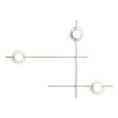 MIKADO APPLIQUE PLAFONIERA 3 LUCI ORIENTABILE NERA O CIPRIA DIFFUSORI IN VETRO LAMPADINE G9