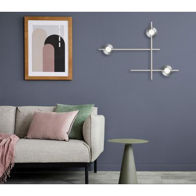 MIKADO APPLIQUE PLAFONIERA 3 LUCI ORIENTABILE NERA O CIPRIA DIFFUSORI IN VETRO LAMPADINE G9