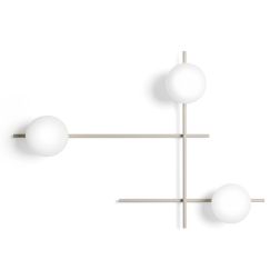 MIKADO APPLIQUE PLAFONIERA 3 LUCI ORIENTABILE NERA O CIPRIA DIFFUSORI IN VETRO LAMPADINE G9 2