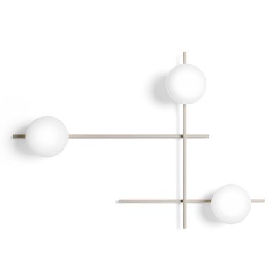 MIKADO APPLIQUE PLAFONIERA 3 LUCI ORIENTABILE NERA O CIPRIA DIFFUSORI IN VETRO LAMPADINE G9