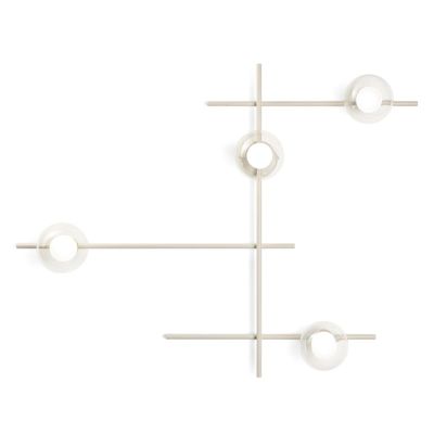 MIKADO APPLIQUE PLAFONIERA 4 LUCI ORIENTABILE NERA O CIPRIA DIFFUSORI IN VETRO LAMPADINE G9