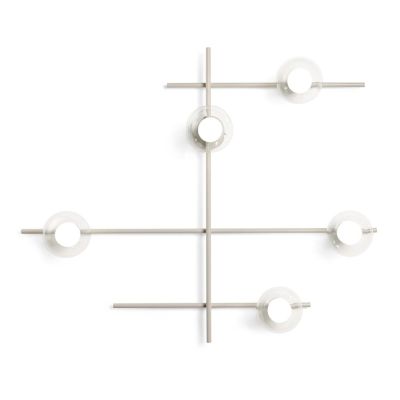 MIKADO APPLIQUE PLAFONIERA 5 LUCI ORIENTABILE NERA O CIPRIA DIFFUSORI IN VETRO LAMPADINE G9