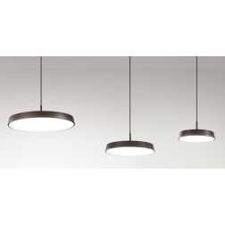 URBAN SOSPENSIONE MODERNA 3 MISURE METALLO 4 COLORI LED INTEGRATO LUCE CCT 3000K-4000K DIMMERABILE