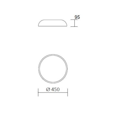 ZENAL PLAFONIERA IN 3 MISURE MODERNA ALLUMINIO 4 COLORI LED INTEGRATO LUCE CCT 3000K-4000K DIMMERABILE