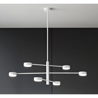 ECLIPSIA SOSPENSIONE 6 LUCI MODERNA ALLUMINIO BIANCO O NERO LAMPADINE ATTACCO GX53