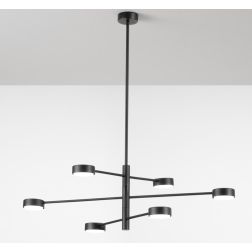 ECLIPSIA SOSPENSIONE 6 LUCI MODERNA ALLUMINIO BIANCO O NERO LAMPADINE ATTACCO GX53 2