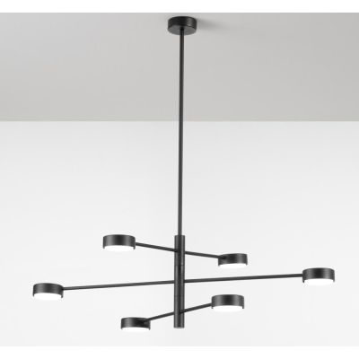 ECLIPSIA SOSPENSIONE 6 LUCI MODERNA ALLUMINIO BIANCO O NERO LAMPADINE ATTACCO GX53