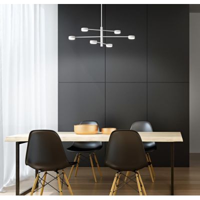 ECLIPSIA SOSPENSIONE 6 LUCI MODERNA ALLUMINIO BIANCO O NERO LAMPADINE ATTACCO GX53