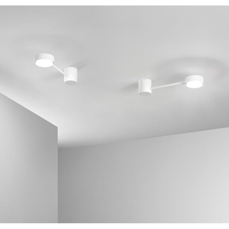 ECLIPSIA APPLIQUE PLAFONIERA LUCE DIRETTA E INDIRETTA 2 MISURE ALLUMINIO BIANCO O NERO LAMPADINA  ATTACCO GX53