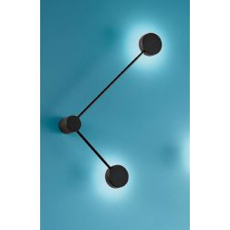 ECLIPSIA SX APPLIQUE PLAFONIERA 2 LUCI LUCE DIRETTA E INDIRETTA ALLUMINIO BIANCO O NERO LAMPADINE GX53 2