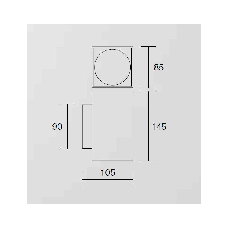 788 789 APPLIQUE IN ALLUMINIO BIANCA O NERA BI-EMISSIONE DI LUCE CON LAMPADINE GX53 MODERNA
