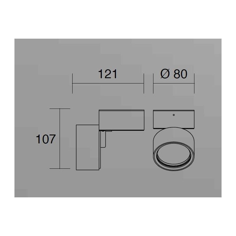 965 PICCOLA APPLIQUE ORIENTABILE ALLUMINIO BIANCO O NERO LED 12W LUCE 3000K MODERNA