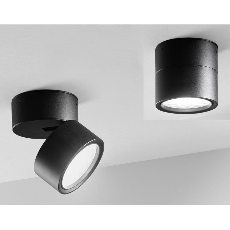 965 PICCOLA APPLIQUE ORIENTABILE ALLUMINIO BIANCO O NERO LED 12W LUCE 3000K MODERNA
