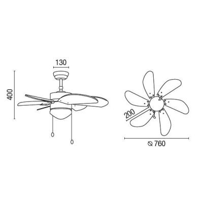 PALAO MULTICOLOR VENTILATORE COLORATO DI DIAMETRO 76 CM FARO VENTILATORI - Cristalensi Shop Online
