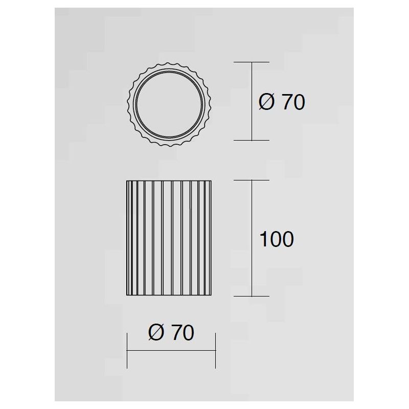 852 PLAFONIERA A CILINDRO IN GESSO RIGATO BIANCO VERNICIABILE MODERNA LAMPADINA GU10