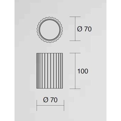 852 PLAFONIERA A CILINDRO IN GESSO RIGATO BIANCO VERNICIABILE MODERNA LAMPADINA GU10