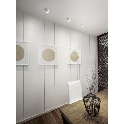 852 PLAFONIERA A CILINDRO IN GESSO RIGATO BIANCO VERNICIABILE MODERNA LAMPADINA GU10