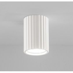 852 PLAFONIERA A CILINDRO IN GESSO RIGATO BIANCO VERNICIABILE MODERNA LAMPADINA GU10