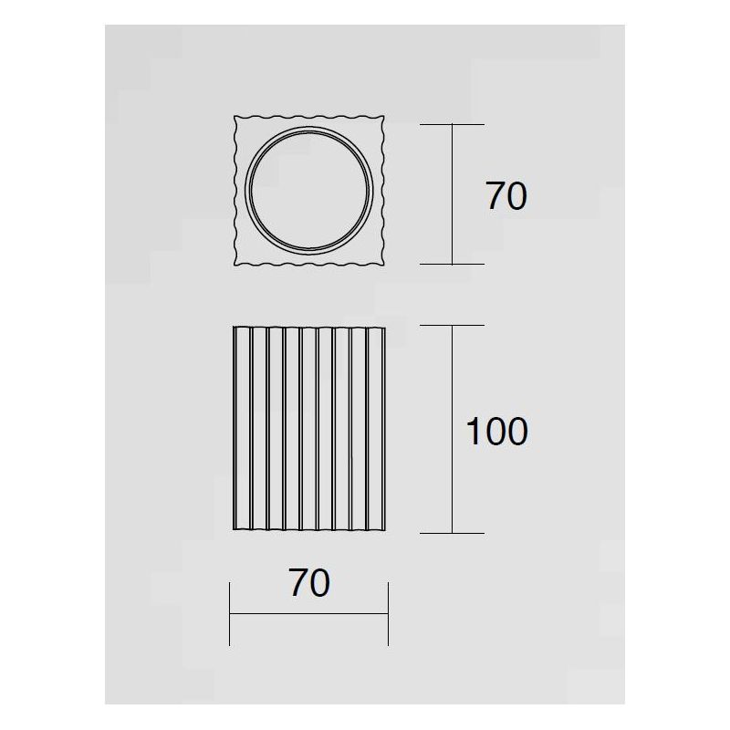 853 PLAFONIERA PRISMATICA IN GESSO RIGATO BIANCO VERNICIABILE MODERNA LAMPADINA GU10