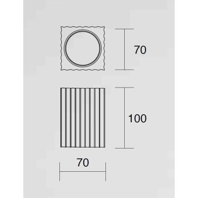 853 PLAFONIERA PRISMATICA IN GESSO RIGATO BIANCO VERNICIABILE MODERNA LAMPADINA GU10