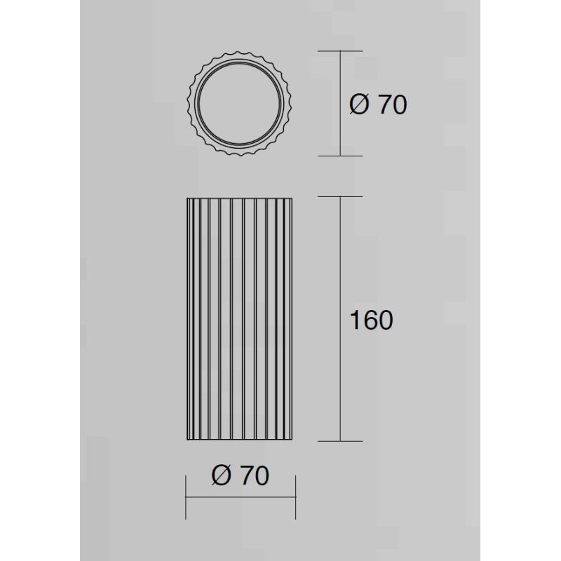 854 APPLIQUE CILINDRO BIEMISSIONE IN GESSO RIGATO BIANCO VERNICIABILE MODERNA LAMPADINE 2xGU10