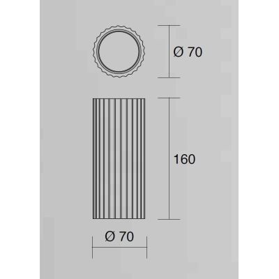 854 APPLIQUE CILINDRO BIEMISSIONE IN GESSO RIGATO BIANCO VERNICIABILE MODERNA LAMPADINE 2xGU10