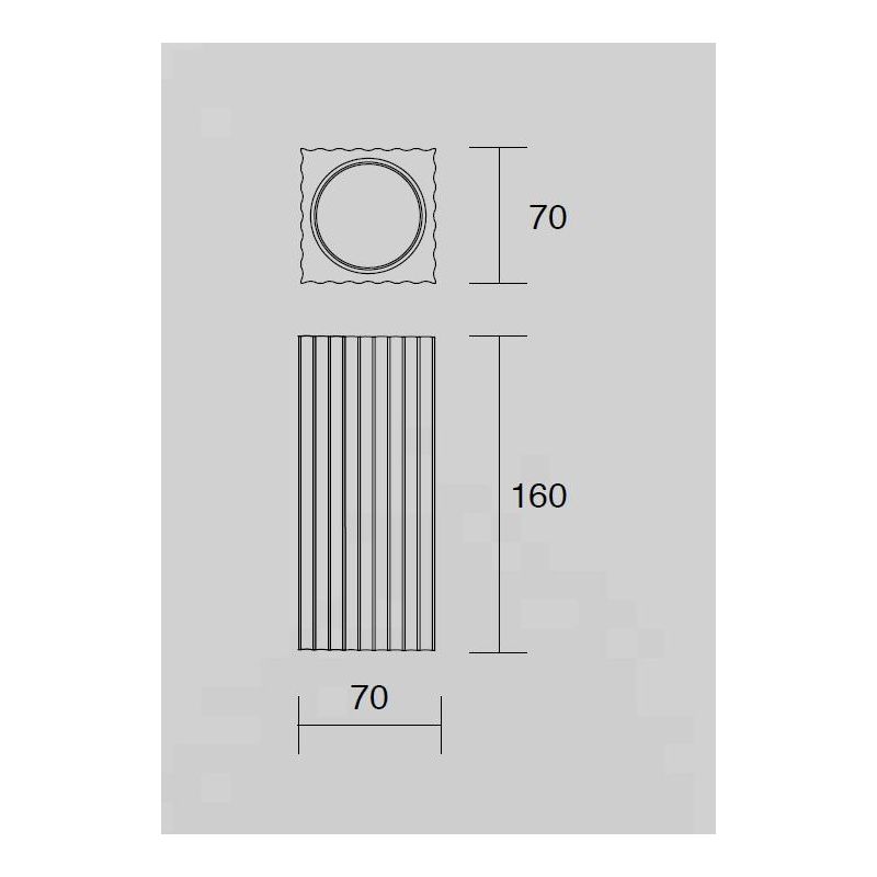 855 APPLIQUE PARALLELEPIPEDO BIEMISSIONE IN GESSO RIGATO BIANCO VERNICIABILE MODERNA LAMPADINE 2xGU10