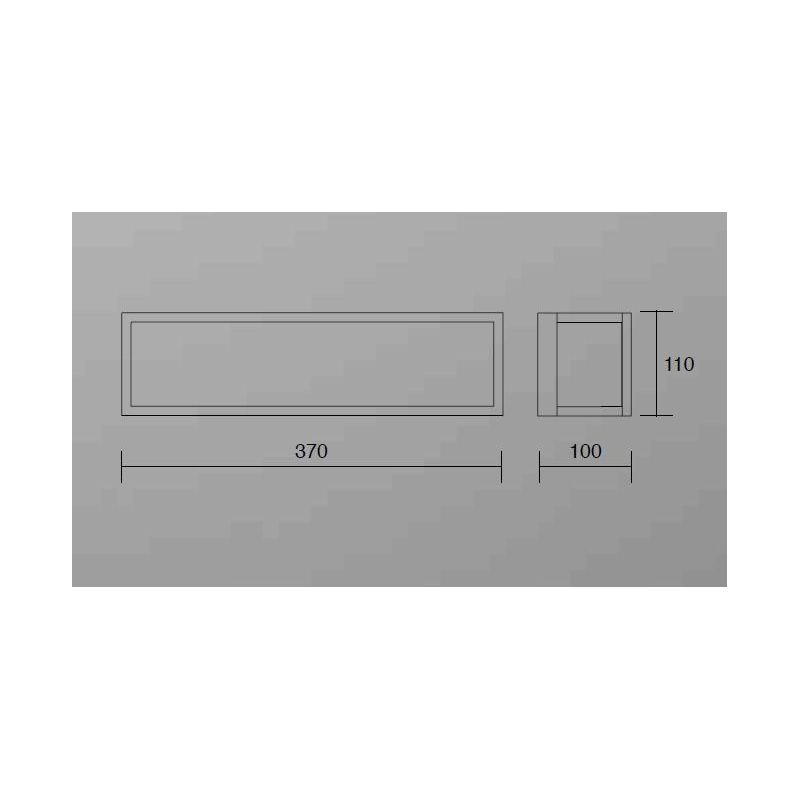 APPLIQUE DA ESTERNO RETTANGOLARE IP54 LUCE DIFFUSA ALLUMINIO 3 COLORI MODERNA LAMPADINE 2XE27