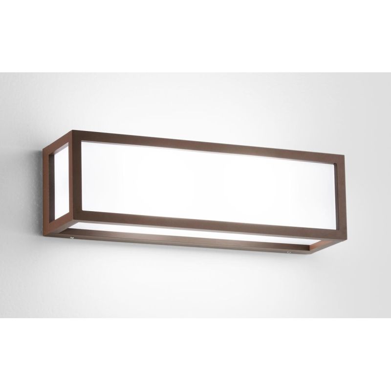 APPLIQUE DA ESTERNO RETTANGOLARE IP54 LUCE DIFFUSA ALLUMINIO 3 COLORI MODERNA LAMPADINE 2XE27