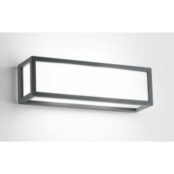 APPLIQUE DA ESTERNO RETTANGOLARE IP54 LUCE DIFFUSA ALLUMINIO 3 COLORI MODERNA LAMPADINE 2XE27 2