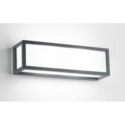 APPLIQUE DA ESTERNO RETTANGOLARE IP54 LUCE DIFFUSA ALLUMINIO 3 COLORI MODERNA LAMPADINE 2XE27