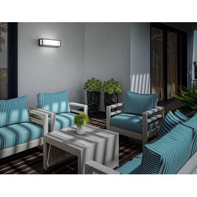 APPLIQUE DA ESTERNO RETTANGOLARE IP54 LUCE DIFFUSA ALLUMINIO 3 COLORI MODERNA LAMPADINE 2XE27