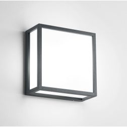 APPLIQUE DA ESTERNO QUADRATA IP54 LUCE DIFFUSA ALLUMINIO 3 COLORI MODERNA LAMPADINE 2XE27