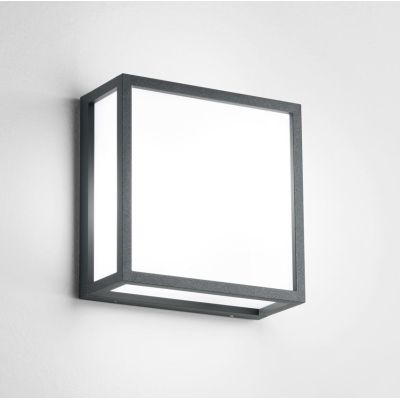 APPLIQUE DA ESTERNO QUADRATA IP54 LUCE DIFFUSA ALLUMINIO 3 COLORI MODERNA LAMPADINE 2XE27
