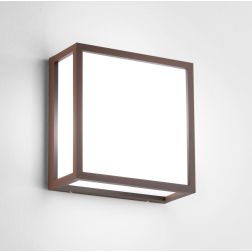 APPLIQUE DA ESTERNO QUADRATA IP54 LUCE DIFFUSA ALLUMINIO 3 COLORI MODERNA LAMPADINE 2XE27 2