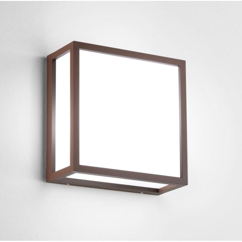 APPLIQUE DA ESTERNO QUADRATA IP54 LUCE DIFFUSA ALLUMINIO 3 COLORI MODERNA LAMPADINE 2XE27