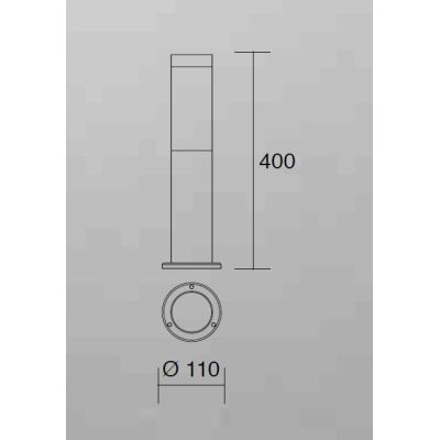 PALUX TONDO PALO DA GIARDINO IN 2 MISURE IP54 IN ALLUMINIO ANTRACITE O CORTEN CON DIFFUSORE BIANCO LAMPADINA E27