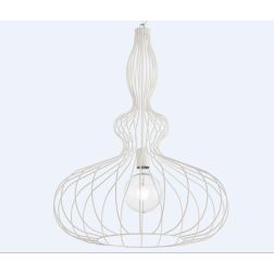 CLESSIDRA LAMPADARIO STILE VINTAGE IN METALLO RAME,BIANCO,NERO O CORTEN CON STRUTTURA APERTA A GABBIA CRISTALENSI LUX - Cristale 2